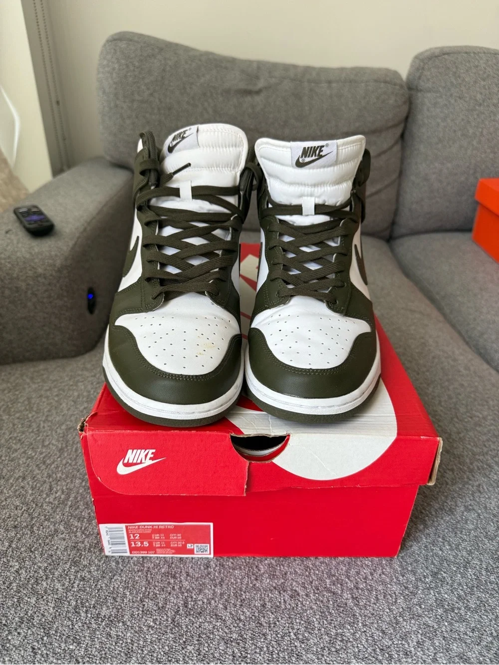 Nike Dunk Hi Retro White/Cargo Khaki